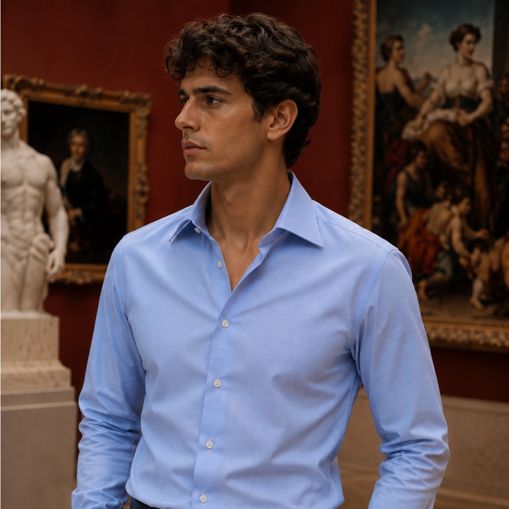ISAIA Sky Blue Shirt - Picture 2 of 4